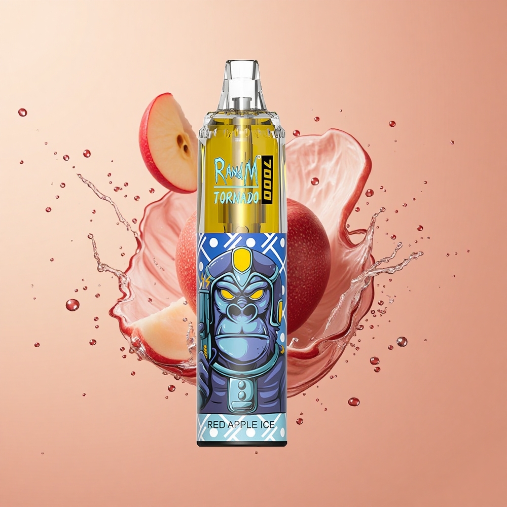 RandM Fumot Tornado 7000 Maçã Vermelha Gelo com Bateria 850 MAH e Tipo-C