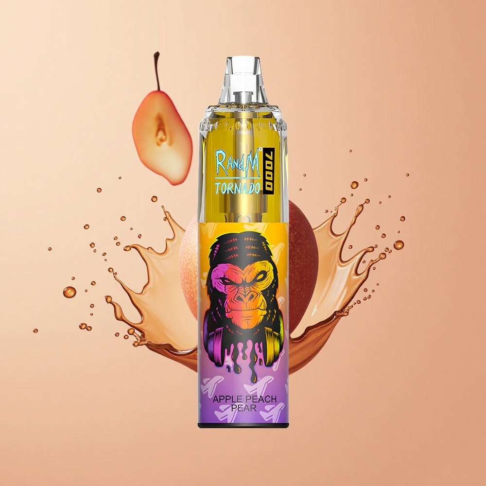 RandM Fumot Tornado 7000 Pêra Pêssego Maçã com Bateria 850 MAH e Luz RGB