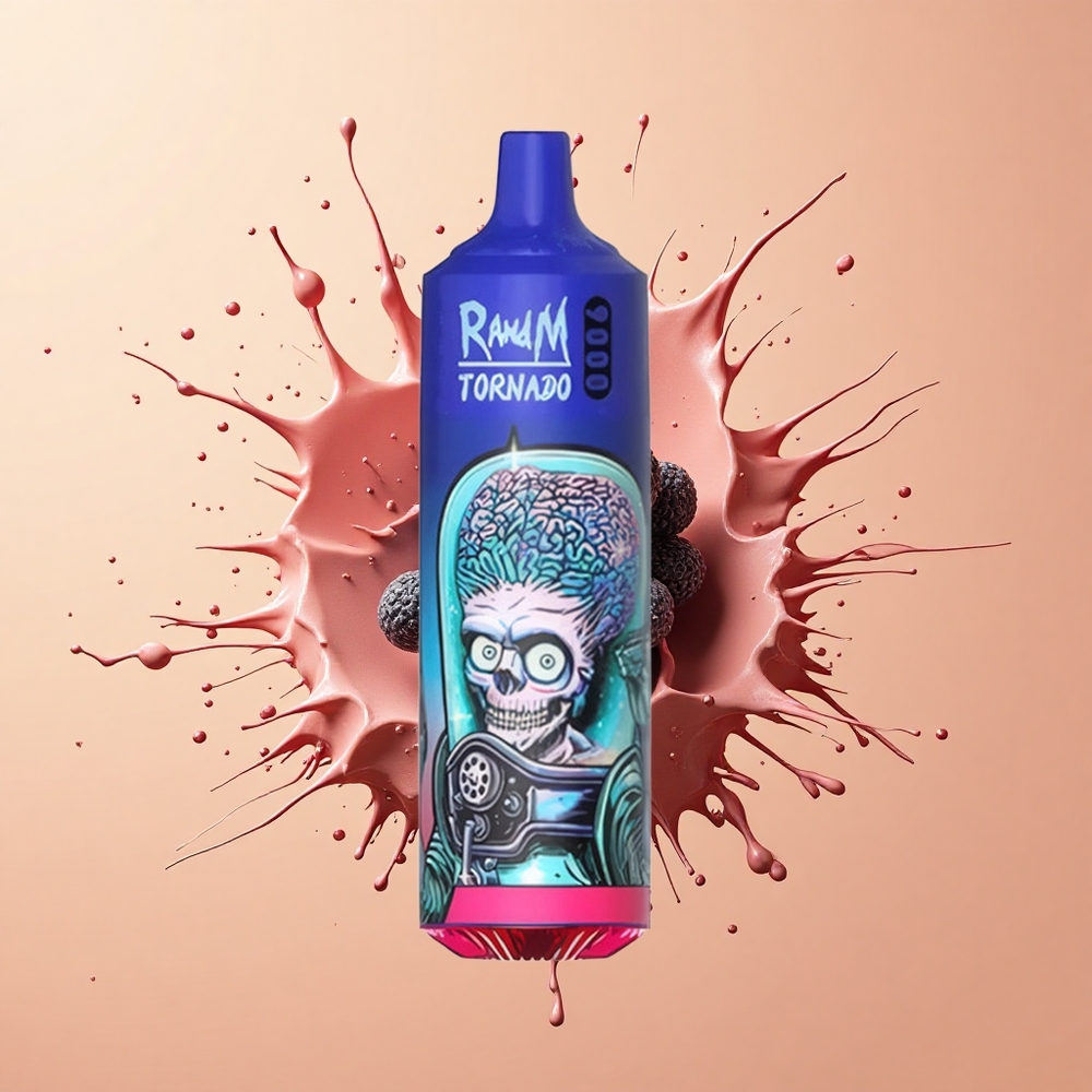 RandM Fumot Tornado 9000 Gelo Negro Recarregável com Coil Mesh