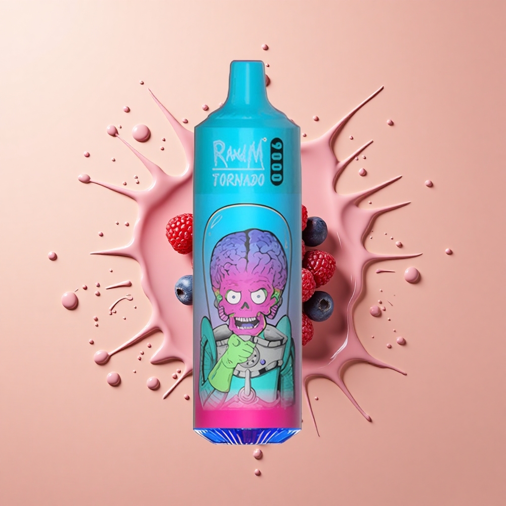 RandM Fumot Tornado 9000 Mirtilo Framboesa com Bateria Recarregável e Bobina Mesh