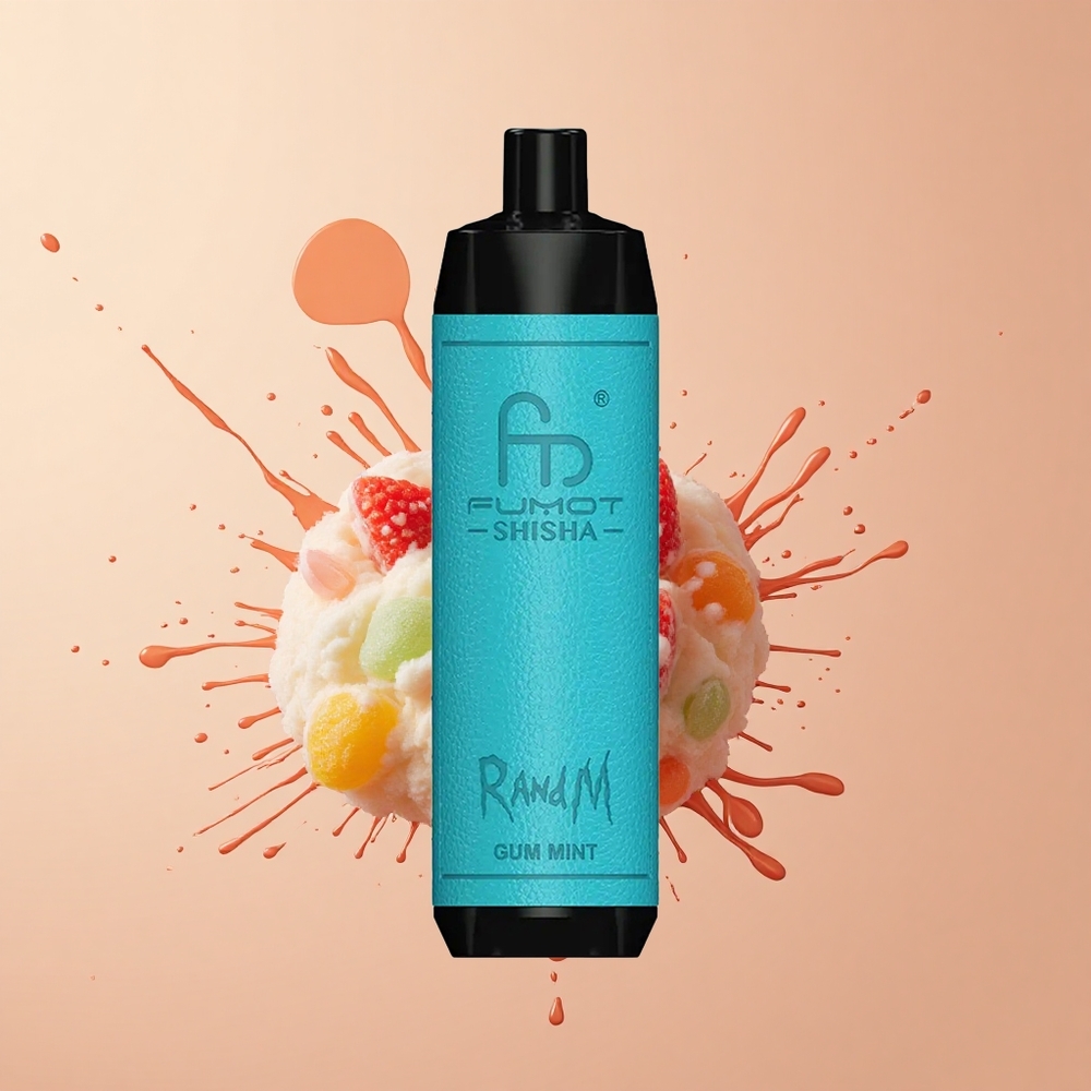 RandM Fumot Shisha 10000 Goma Menta com Indicador LED e Bobina Mesh 06ohm