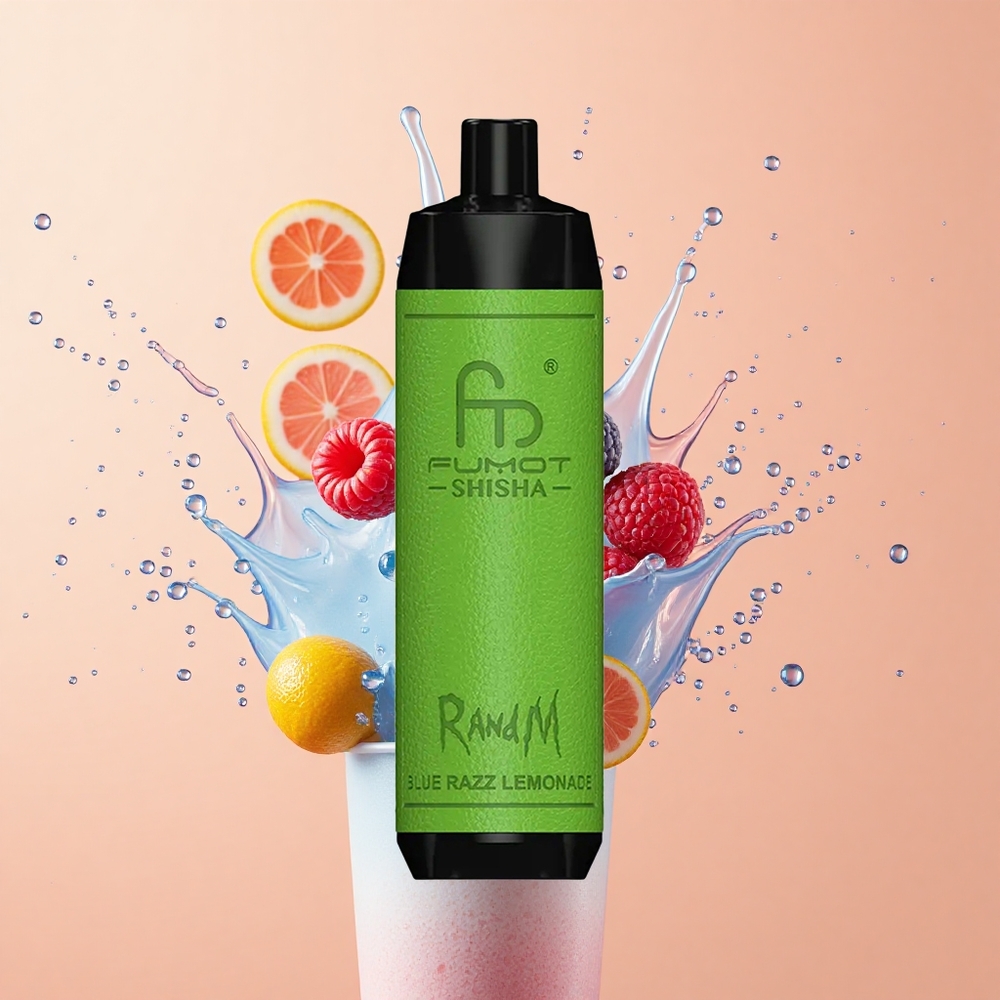 RandM Fumot Shisha 10000 Limão Azul com LED e Tipo-C