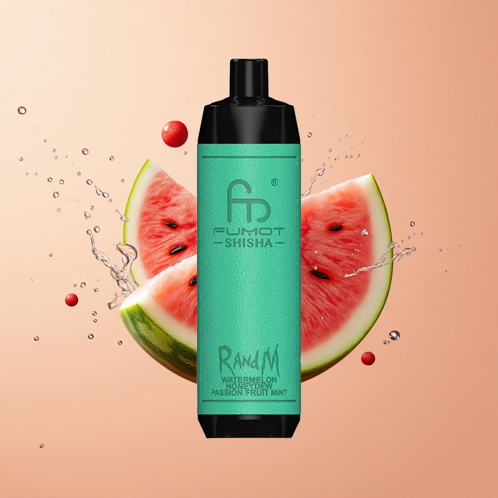 RandM Fumot Shisha 10000 Melancia Melão Maracujá Menta com Indicador LED e Bateria 850 mAh