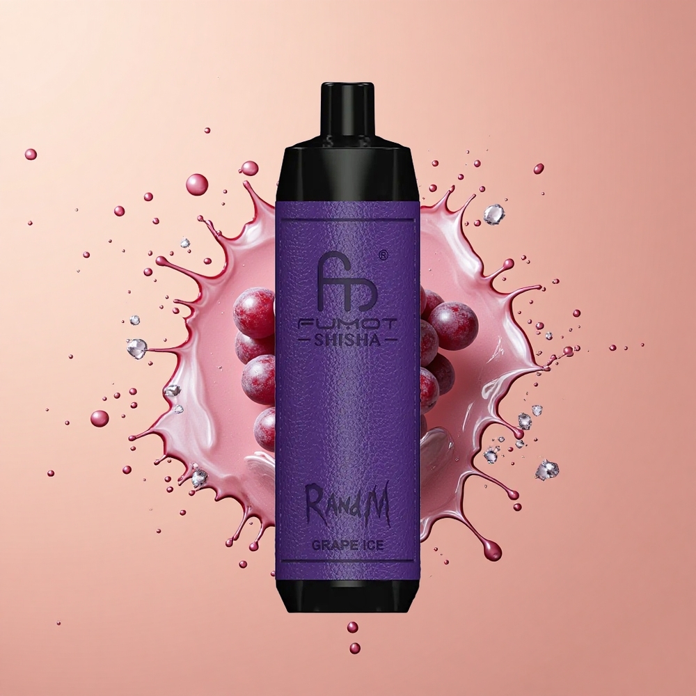 RandM Fumot Shisha 10000 Gelo de Uva com Indicador LED e Bobina Mesh 06ohm
