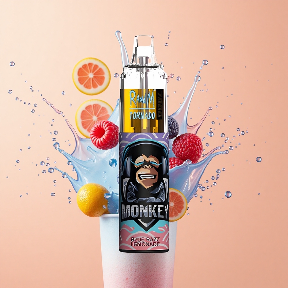 RandM Fumot Tornado 7000 Limão-Azul com Ajuste de Ar e RGB