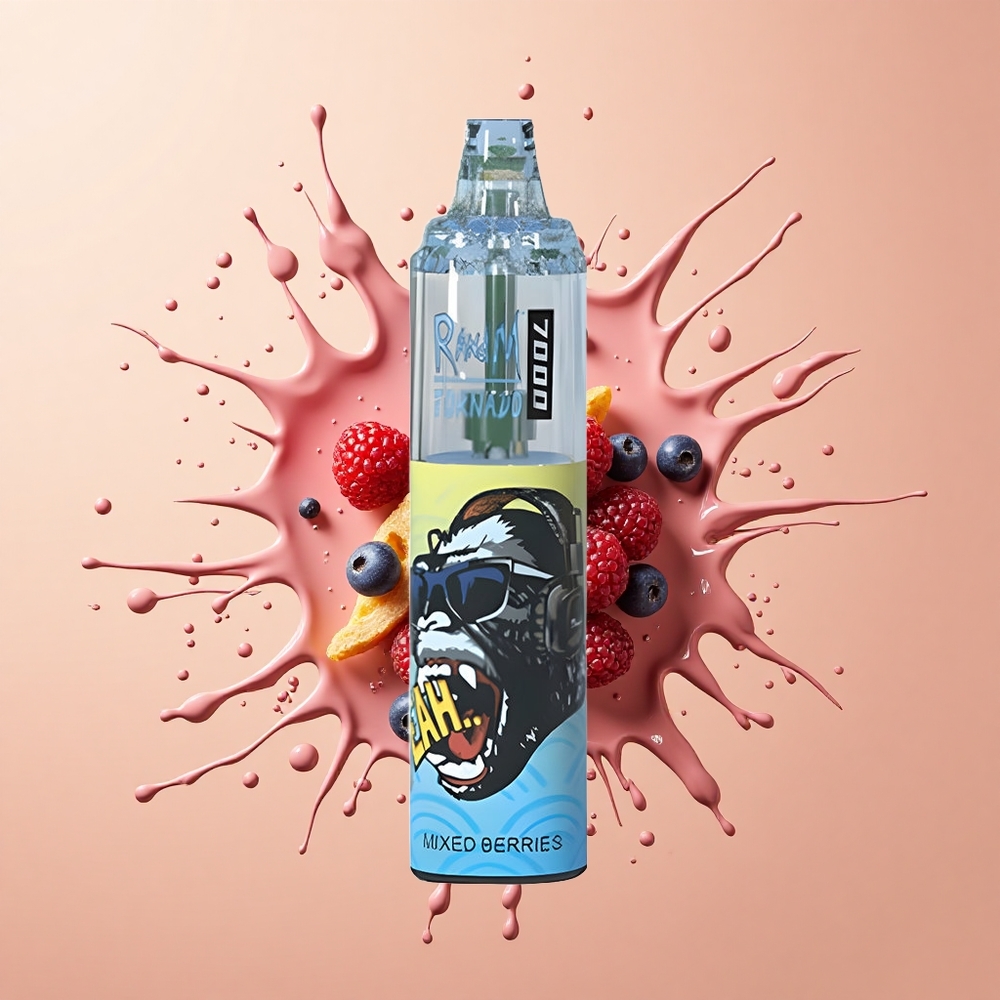 RandM Fumot Tornado 7000 Bagas Misturadas com Coil Mesh e Nicotina Ajustável