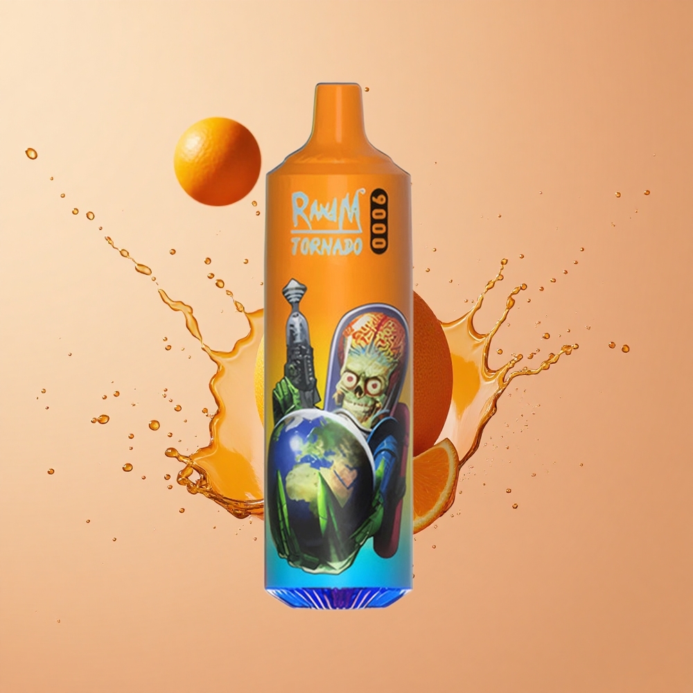 RandM Fumot Tornado 9000 Laranja Soda com Bateria Recarregável e Bobina em Malha