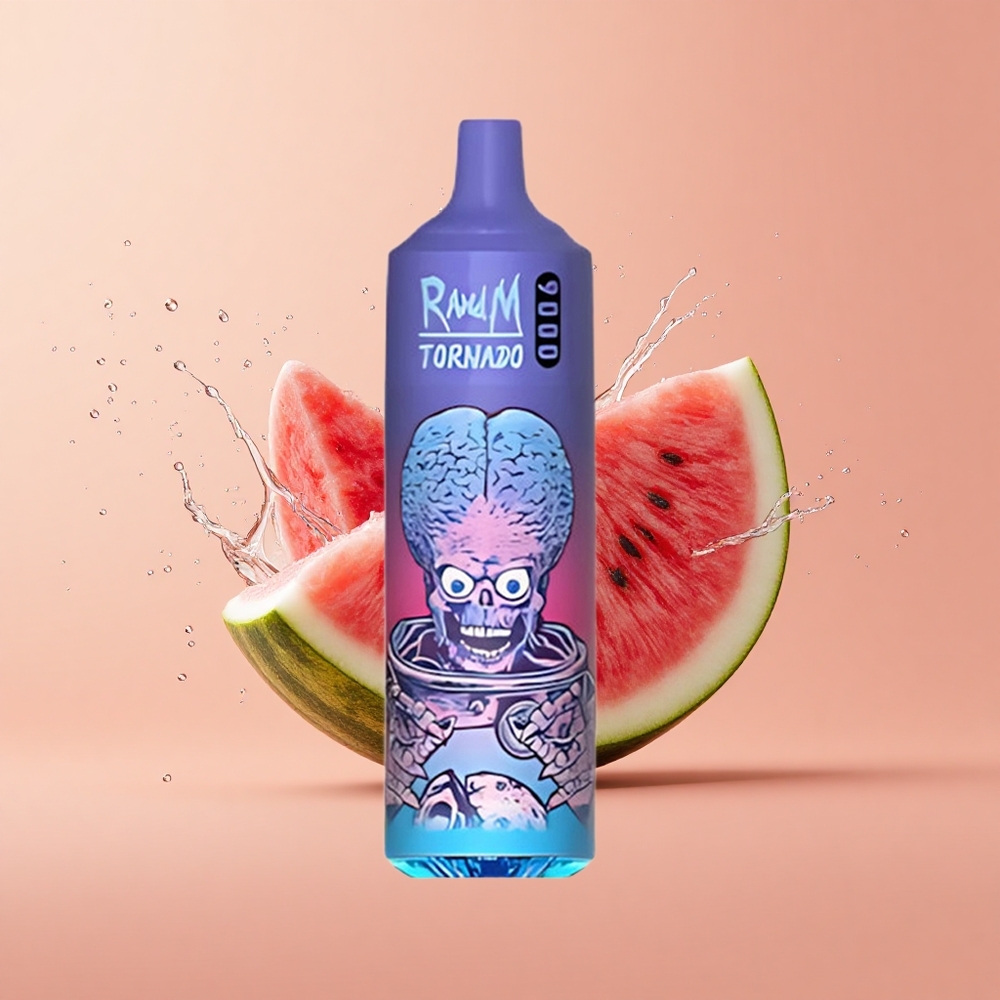 RandM Fumot Tornado 9000 Melancia Brazz Gelo com Bateria Recarregável e Sabor Variado