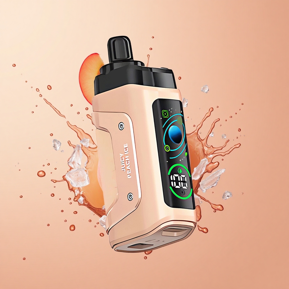 Razz Bar 45000 Pêssego Suculento Gelo com Bobina Mesh e Resistência de Nicotina