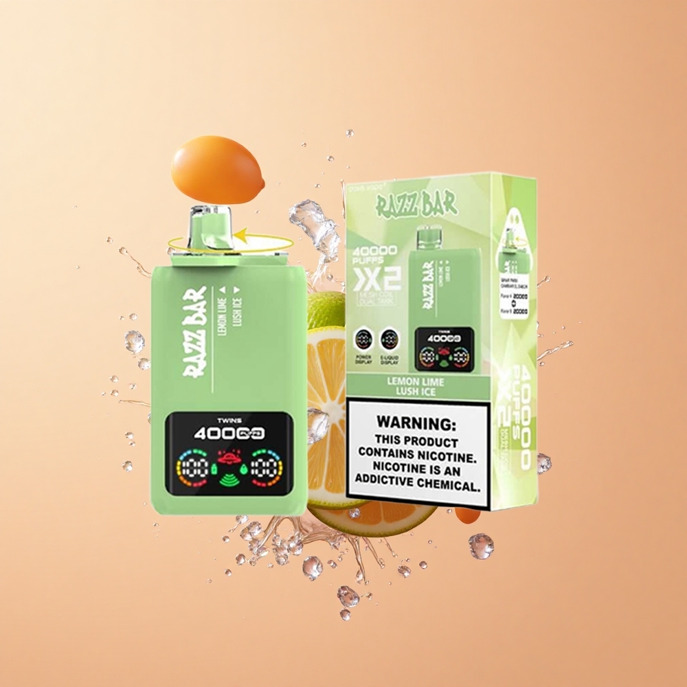 Razz Bar 40000 Limão Lima Gelo Luxuoso - Tela de Potência e Bobina Mesh 10Ohm 2