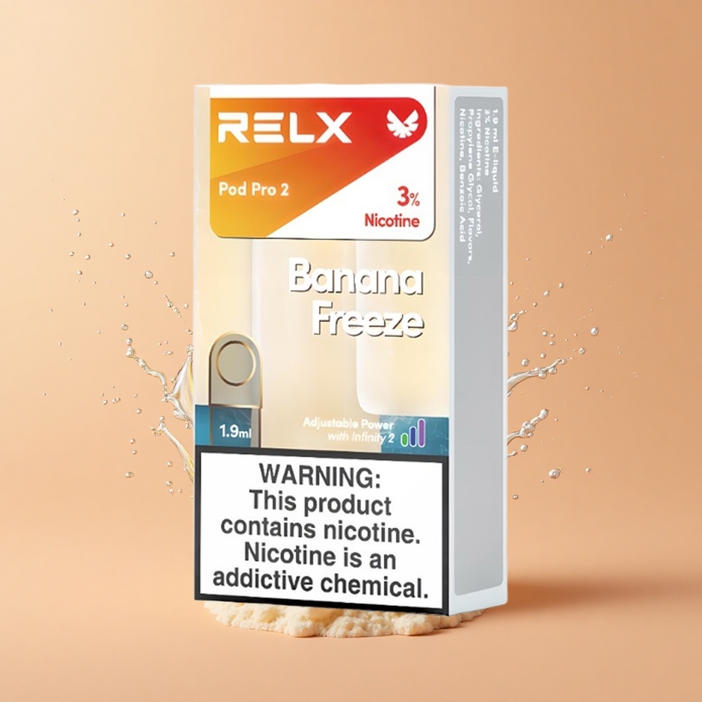 Relx Pod Pro 2 Vape Device Banana Gelado com 19ml e 3 Modos