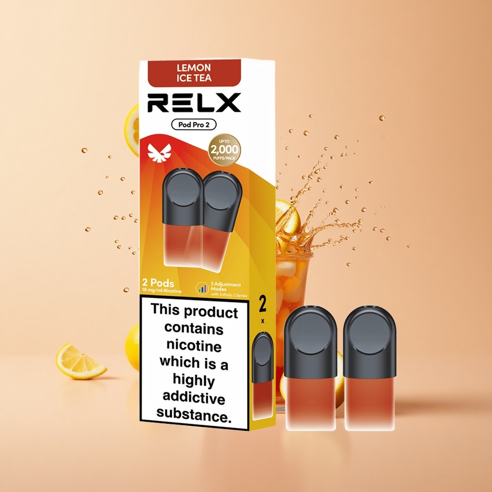 Relx Pod Pro 2 Vape Device Chá Gelado de Limão com Ajuste de 3 Voltagens e Opções de Embalagem