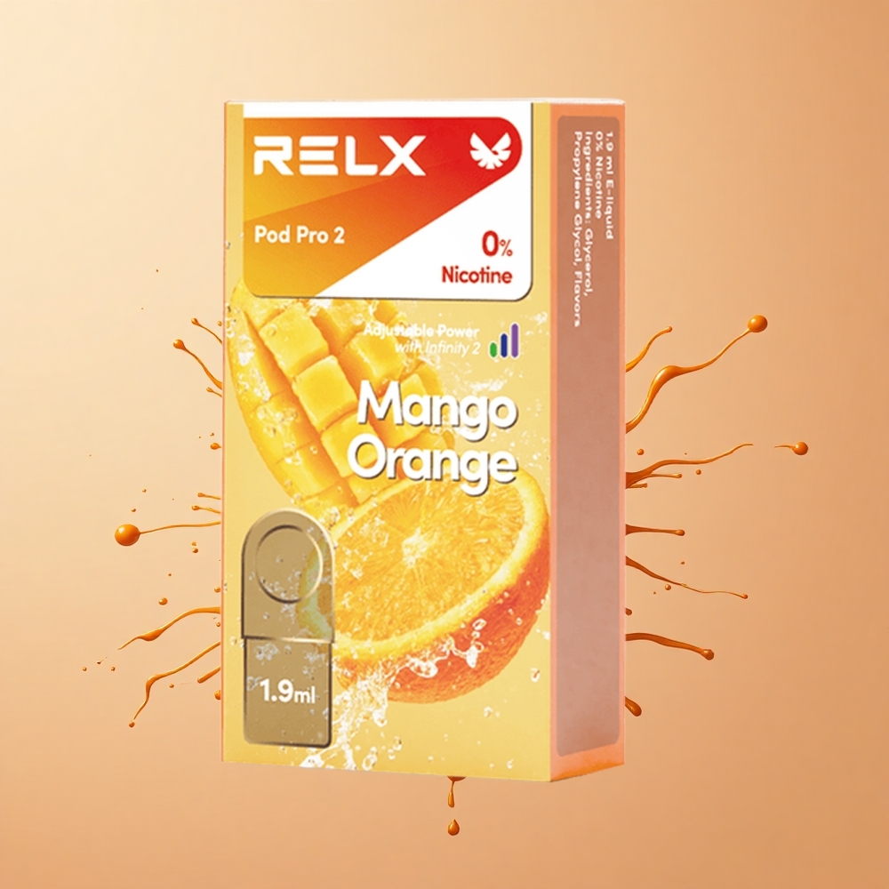 Relx Pod Pro 2 Vape Device Laranja Manga 19ml 3 Modos