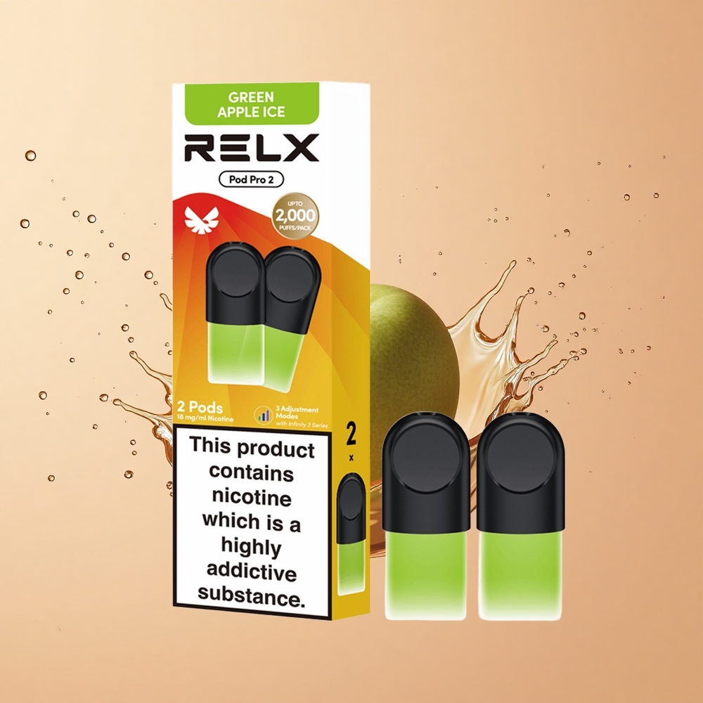 Relx Pod Pro 2 Vape Device Maçã Verde Gelada com 19ml e 3 Modos