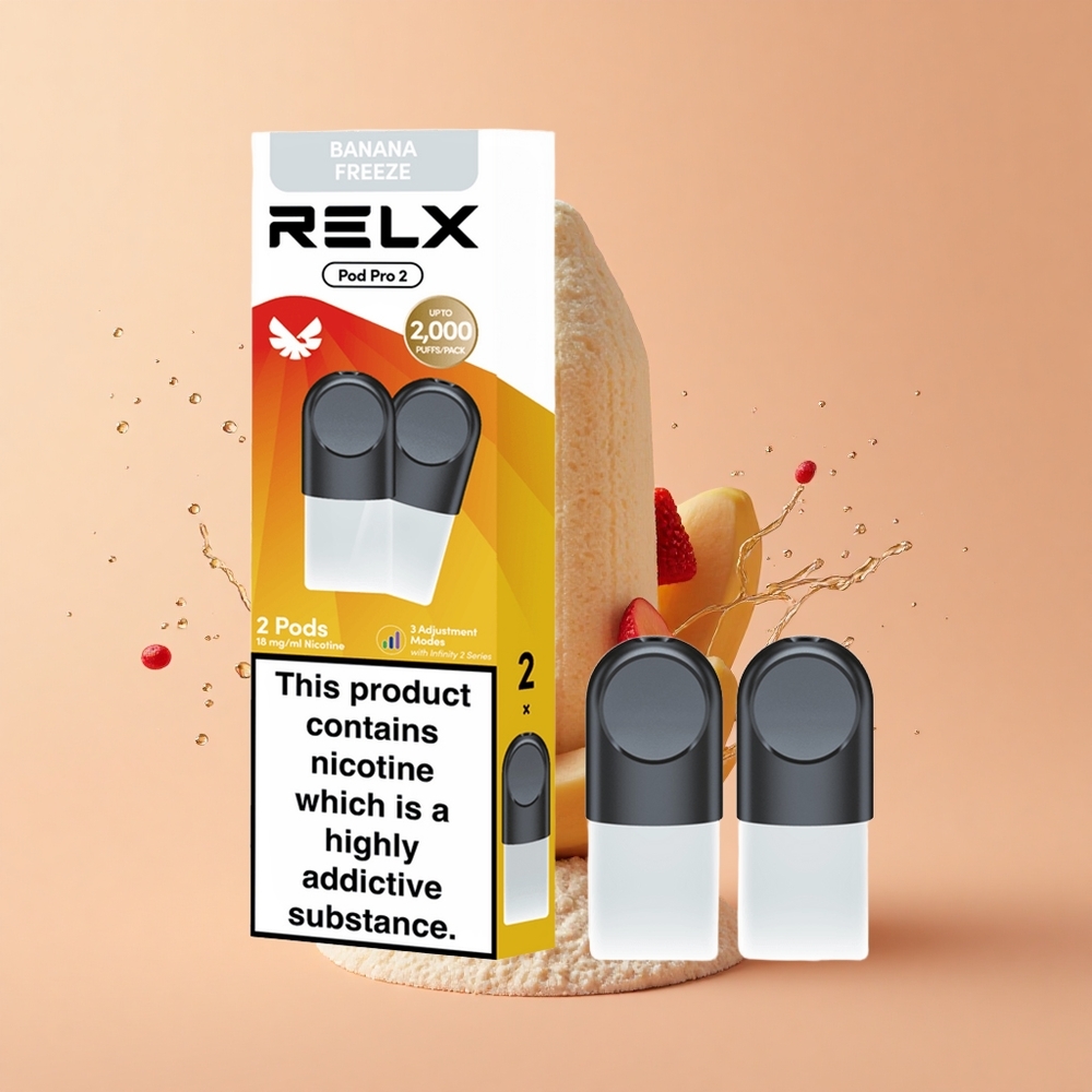 Relx Pod Pro 2 Vape Device Sobremesa-Banana Congelada 19ml 3 Modos